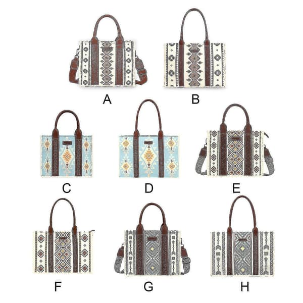 Wrangler Tote Bag Väskor i Western-stil för kvinnor Axelremsväska Boho Aztec Handväskor