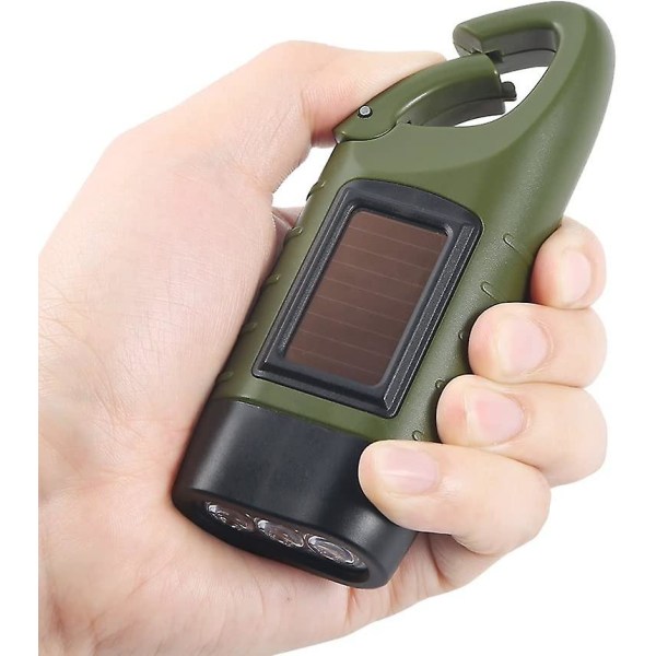 Solar Flashlight, Solar Led Torch & Hand Crank Rechargeable Flashlight For Outdoor Activities Emergency Lamp