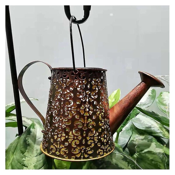 aurinkokastelukannu valot puutarhakoristeet - vedenpitävä kupari ulkoveistoksia Ornament Star Led Fairy Art koristeellinen lamppu piha riippuva