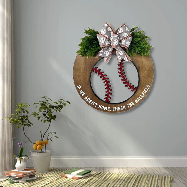 Dekorativt skilt Miljøvenligt Forbedre hyggeligt og rustikt fornemmelse Smukt rundt brevtryk Dekorer træ Velkommen Baseball Decor skilt Bagdørsforsyning