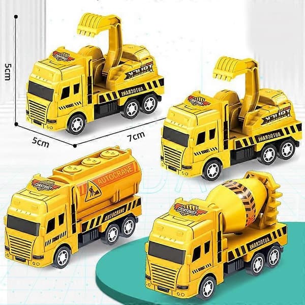 4-delad set pedagogiska barnleksaker Warrior Engineering Vehicle Model Four Mini Cars