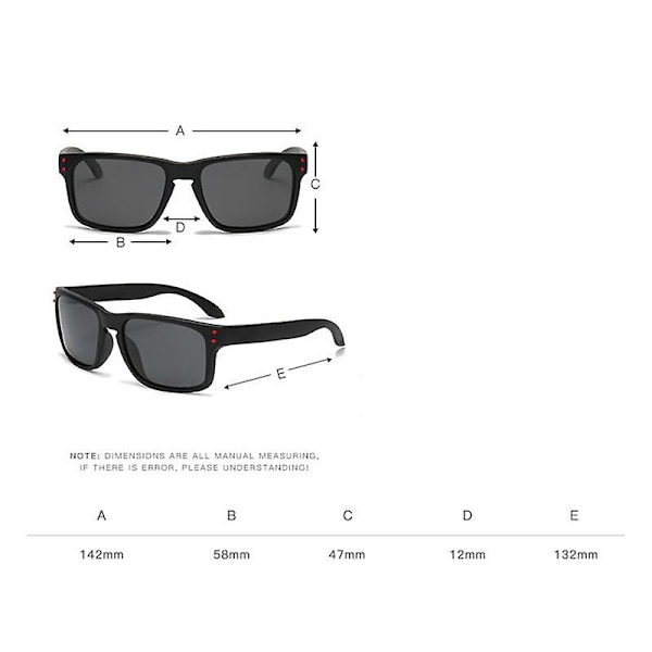 Solbriller Mænd Polariseret Solbriller Til Mænd Og Kvinder, Sort Retro Solbriller Kørsel Fiskeri UV Beskyttelse No 12