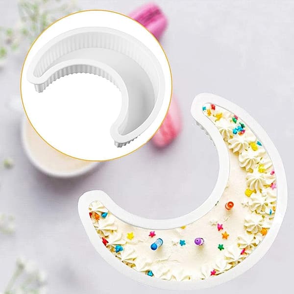 3D Silikon Halvmåne Silikonkakform Återanvändbar Mousse Kakform
