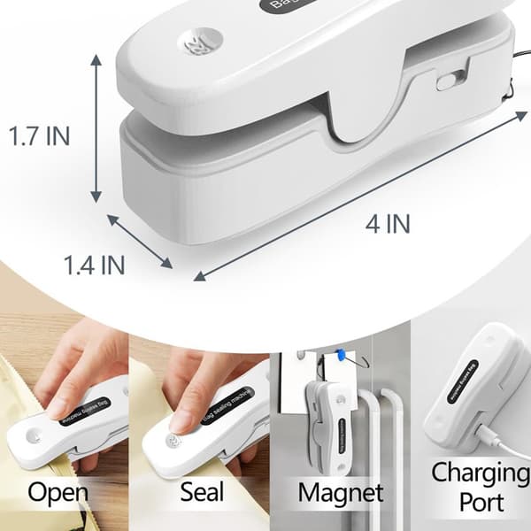 USB-lading bærbar mini forseglingsmaskin åpnings- og forseglingsmaskin laminator liten snackforsegling