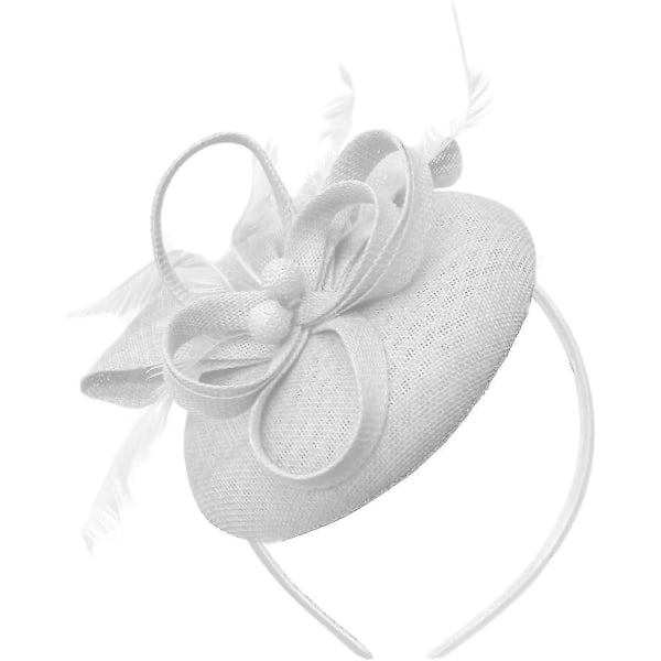 Bead Round Pillbox Loop Headband Fascinator For Women Wedding Ascot Races[dusty Pink]