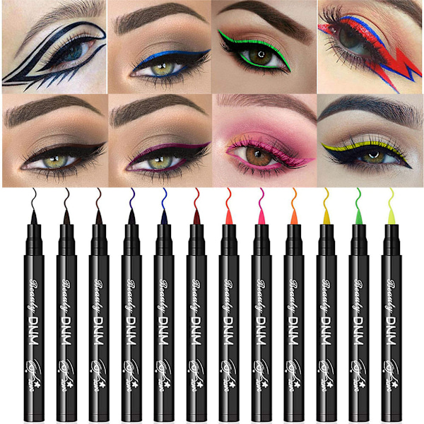 12-färgad Matt Flytande Eyeliner-set