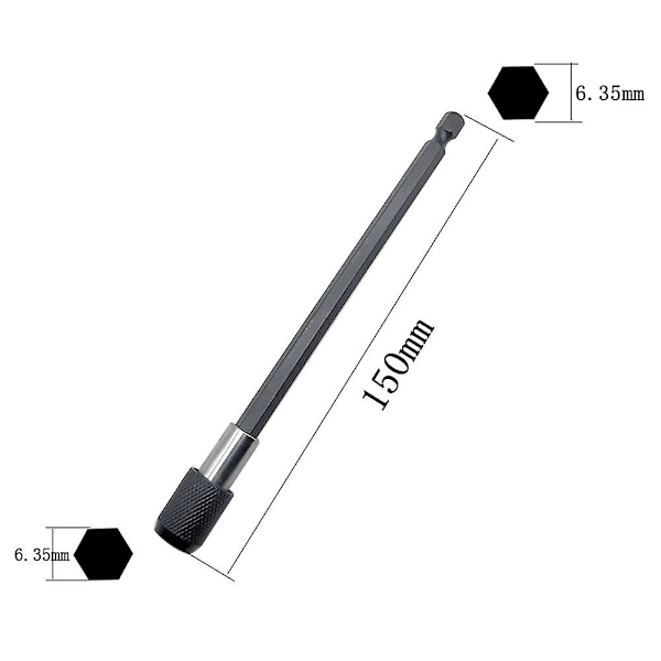 1/4 tommer sekskant skaft forlængelse magnetisk hurtigudløser skruetrækker boremaskine bit holder 100mm