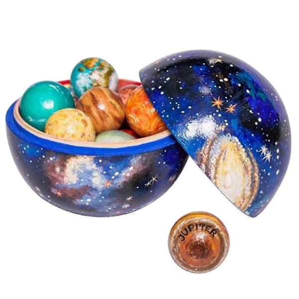 Træsolarsystem Cosmos Læringsspil Legetøj Pædagogisk Model Hjemmekontor Dekoration _SZXM