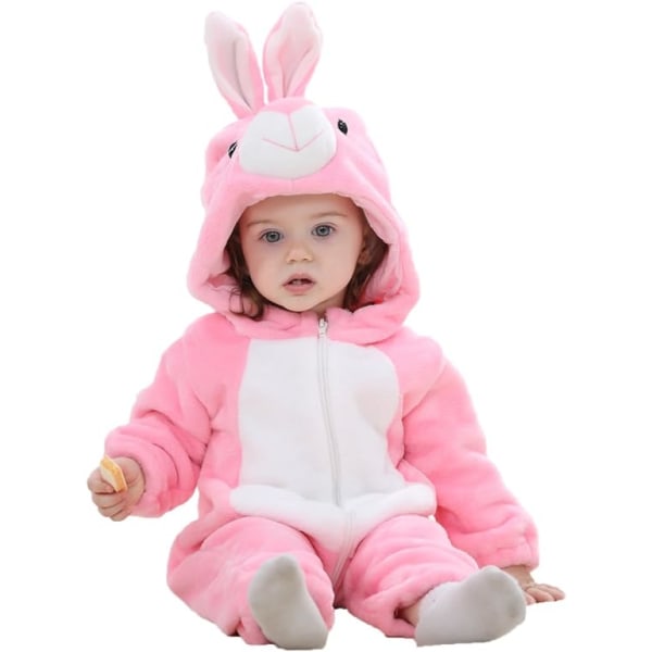 Unisex Baby Romper Winter Autumn Flannel Jumpsuit Animal Rabbit Cosplay Costumes Rabbit 90CM