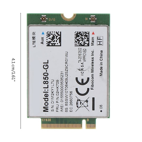 Trådløst nettverkskort-adapter Fibocom L850-gl WWAN 4G LTE-modul for Lenovo