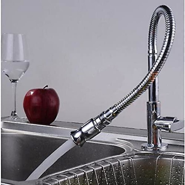 Fleksibel 1-grebs køkkenvask vandhane Vask vandhane Enkeltrørs koldtvandsvask vandhaner Vanity Beholder vandhaner Dækmontering krom finish