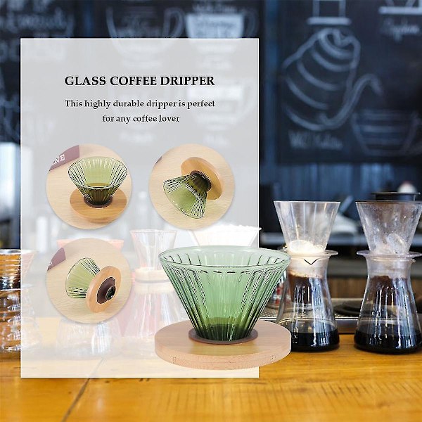V60 Glaskaffe Dripper Kaffeserversats Kaffe Tratt Dripper Värmebeständig Kaffe Kanna Häll Över