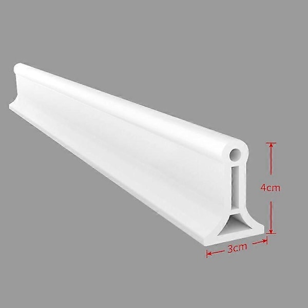 Silikon Duschvattenstopp Multifunktionell Böjbar Duschvattenbarriär Damm Flood Barrier Torr och Våtskillnad BlockerCraft Rörrengörare 100cm White