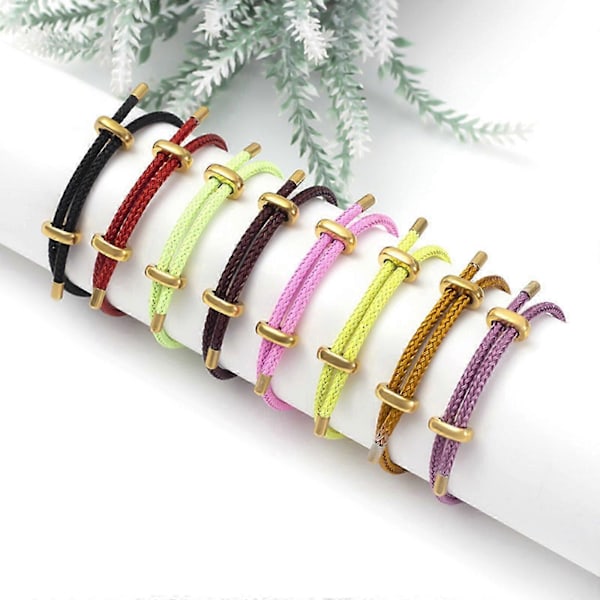 Stilfullt justerbart armband för kvinnor med 18k guldpläterat H-spänne, tillverkat av premium rostfritt ståltråd brun Good fortune and for