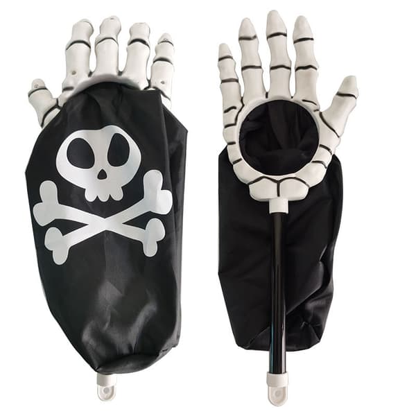 2-delt Halloween Græskar Slikpose - Makeup Bold Spøgelsesklo Hånd Slikpose Ghost Claw Black and White