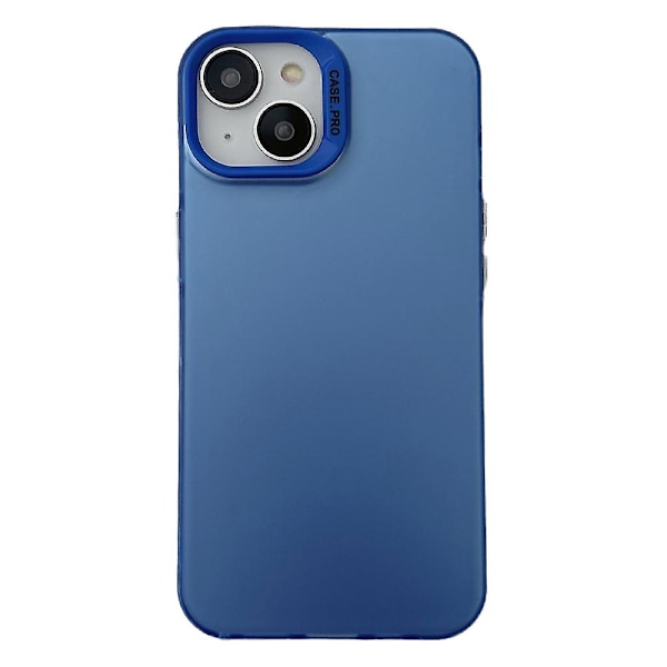 Genomskinligt matt telefonfodral i TPU+PC till Iphone 14 Plus, stöttåligt bakskydd Blue