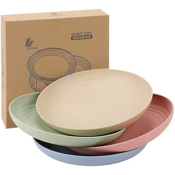 Set Of 4 Unbreakable Plates, Unbreakable And Robust, Cutlery, Microwave And Dishwasher Safe, Several Colors Lightweight Plates Without Bpa