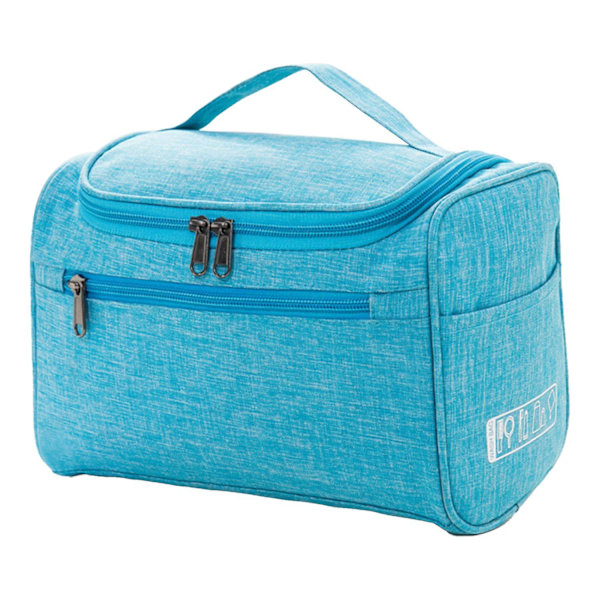 Makeup-arrangör med handtag Vattentät Polyester Damrakning Tvättpåse Kosmetisk förvaringsväska Blue