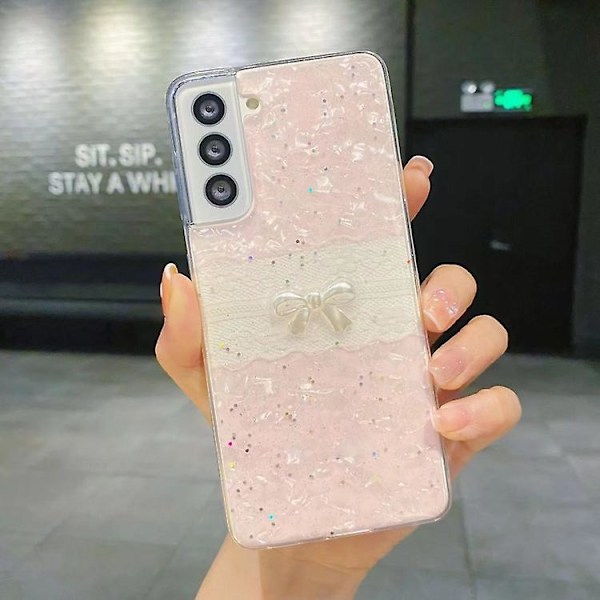 Deksel med sløyfemønster for Samsung Galaxy Note20 TPU-beskyttende mobildeksel Pink