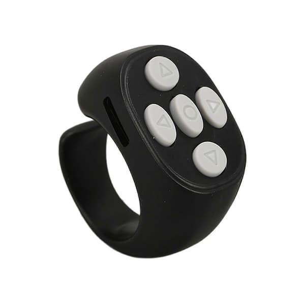 Smart Ring Controller Bluetooth 5.3 Trådlös Fjärrkontroll Sida Vändare För Tik Tok E-bok Black