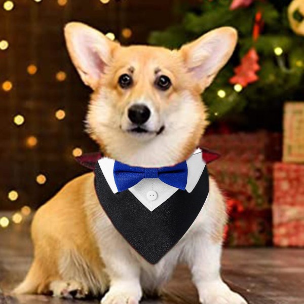 Dog Wedding Bandana Dog Collar With Bow Tie Designs Adjustable Collar Formal Tux Dog Bowtie