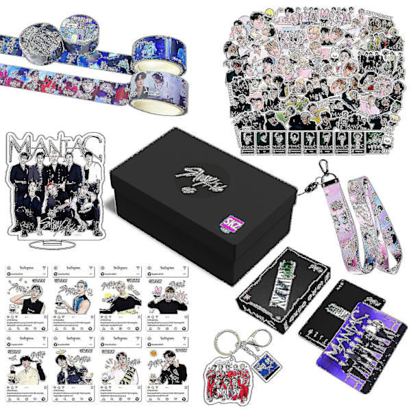 Stray Kids New Maxident Box Set Kpop Merchandise Foton, Nyckelband, Nyckelring för Skz Fans B