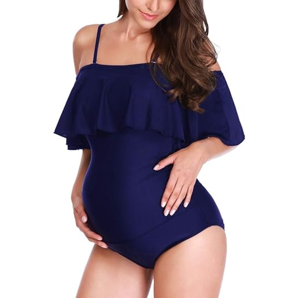 Maternity Swimsuit Women's Bikinis Tankini Summer Swimsuits Pregnancy Beachwear Blue 3XL