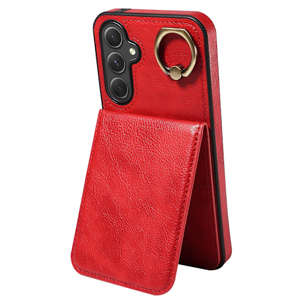 Kortholder Anti-fall Shell Pu Lær+tpu Deksel Etui Til Samsung Galaxy A54 5g Red