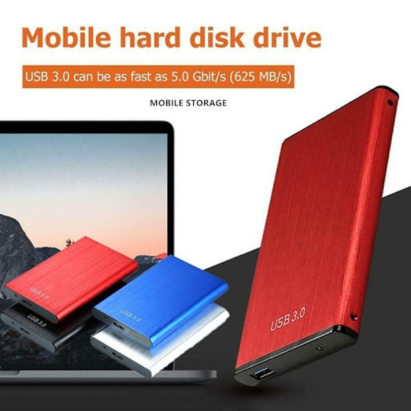 HURRISE YD0018 Bærbar Ekstern Harddisk - 2 TB - Blå - USB 3.0