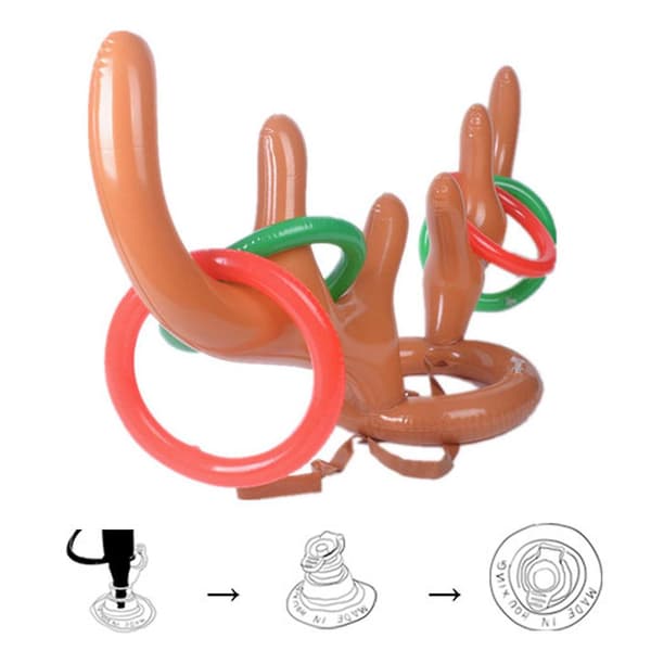 Halloween-tilbehør for moro/triks lindrer stress Barn Reindeer Ring Toss