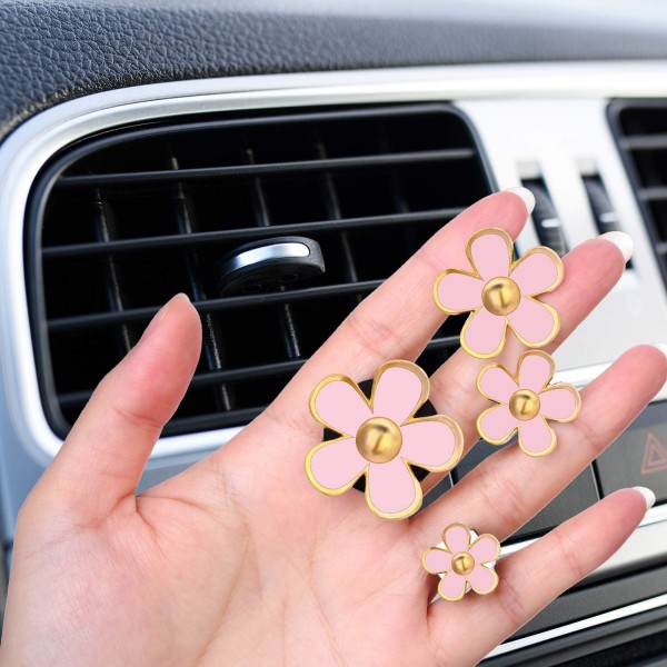 Daisy Flower Air Vent Clips Car Air Freshener Decorative Air Vent Clip for Car Vent Decoration Accessories Pink