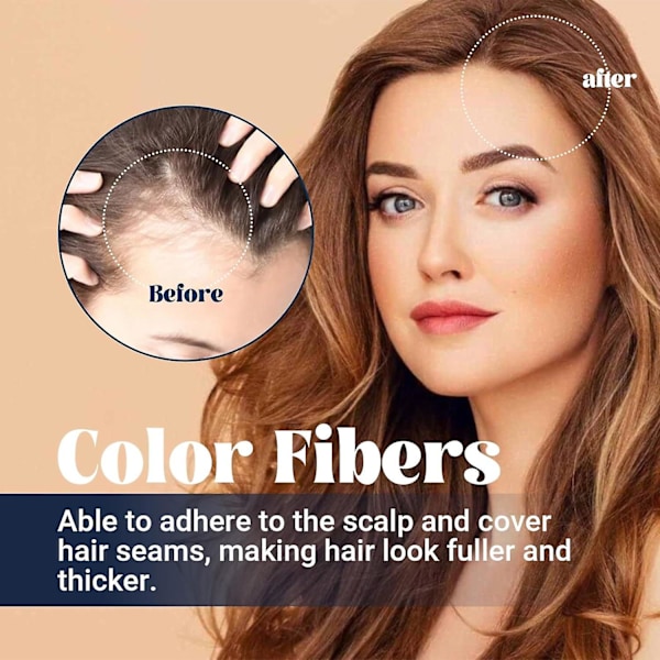Supersize Color Fibers with Refill Set - Värillinen hiusrajan puuteri, hiusten tiivistyspuuterisarja, täyttää ohuet hiukset välittömästi Light Brown