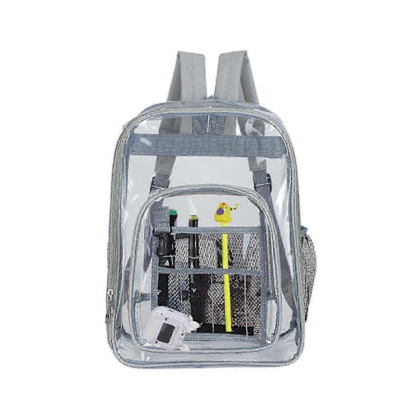 Genomskinlig ryggsäck Vattentät Transparent Bokväska Casual Daypack Se Genom Skolväska För Barn, flickor, pojkar, tonåringar, vuxna Gray Small