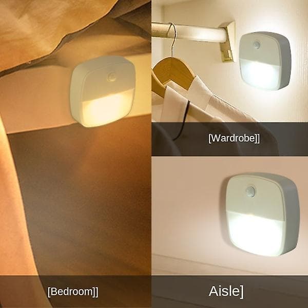 1/3stk Bevægelsessensor Lys LED Natlys White light x1
