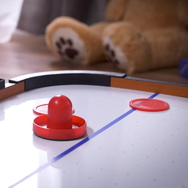 Lett lufthockeysett i plast, rustfritt og deformasjonsikkert, med pucker for spill Red