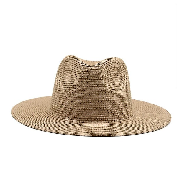 Mimigo Solhatt for kvinner med bred brem - Solbeskyttende floppy stråhatt Sommerstrandhatt Khaki