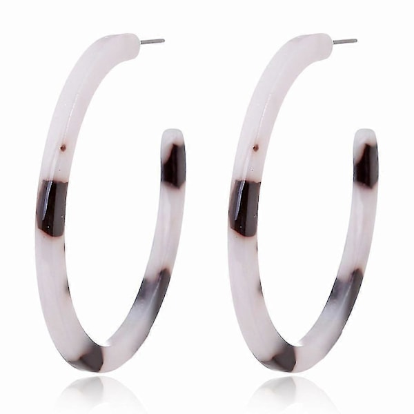 Klassiske C-formede øredobber Retro Leopard Runde Hoop Øredobber Smykker For Dating Black and white