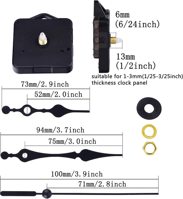 Ur Værk Pendul Bevægelse Quartz Ur Ur Værk Bevægelse DIY Ur Dele Mekanisme Reparationsværktøj Sort