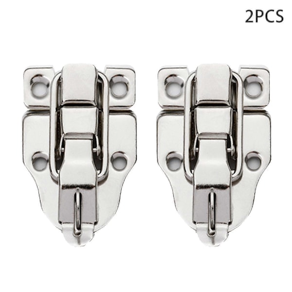 2-pack Trunk Ank-näbbspänne Resväska Verktygslåda Retro Stil Trälåda Växelspänne Silver