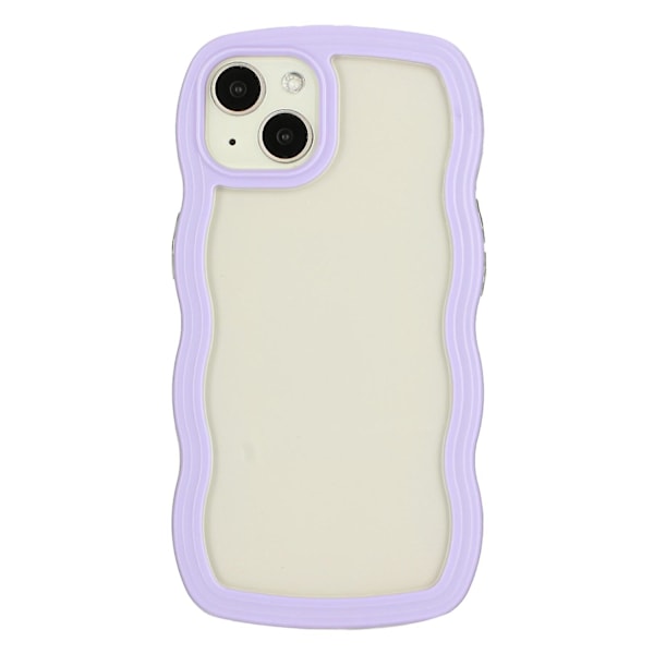 For Iphone 15 Wave Grip Design Telefondeksel Pc + Tpu Beskyttende Gjennomsiktig Deksel Purple