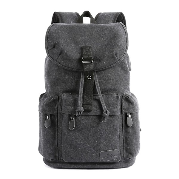 Men Women Canvas Backpack Large Capacity Wear-resistant Bag For School Traveling