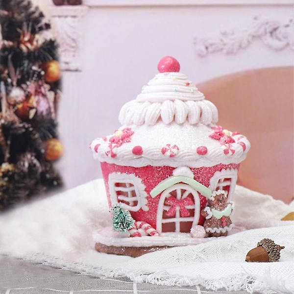 LED Jul Pepparkakshus Hus Pepparkaksinredning Bordsdekoration Jul Högtidsdekoration,b
