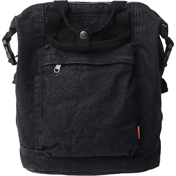 Naisten reppu, kankaasta valmistettu vintage-tyylinen laukku, rento matkareppu, naisten muodikkaat reput, esteettiset käsilaukut (vihreä) Black