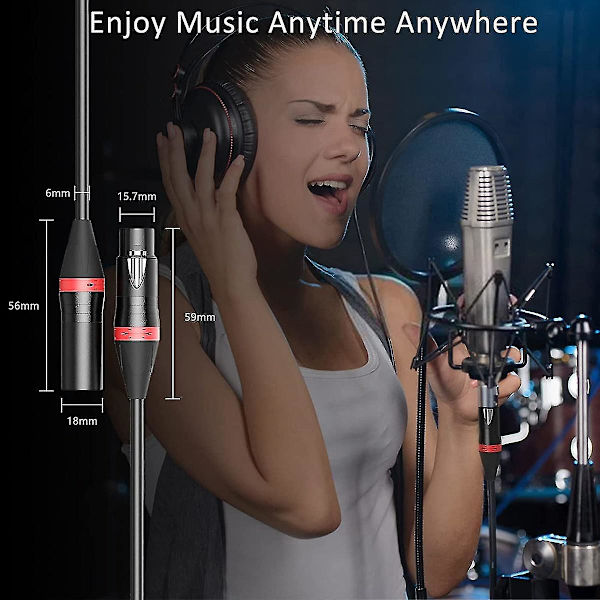 2 Pak 10 Fods XLR Mikrofonkabler, XLR Kabel XLR Han til Hun Audio Mikrofonkabel Mikrofon