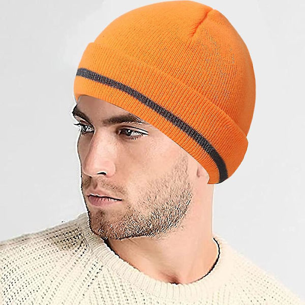 Mænds Vinter Beanie Hat Varmt Strikket Cuffed Plain Toboggan Ski Skull Cap