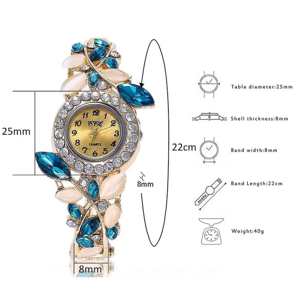 Ladies 5 Piece Pack Luxury Watch Rannekoru Diamond Flower Ladies Retro