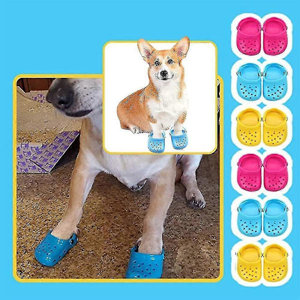 Pet Sko Hund Sommer Tøfler Åndbar Mesh Candy Blue
