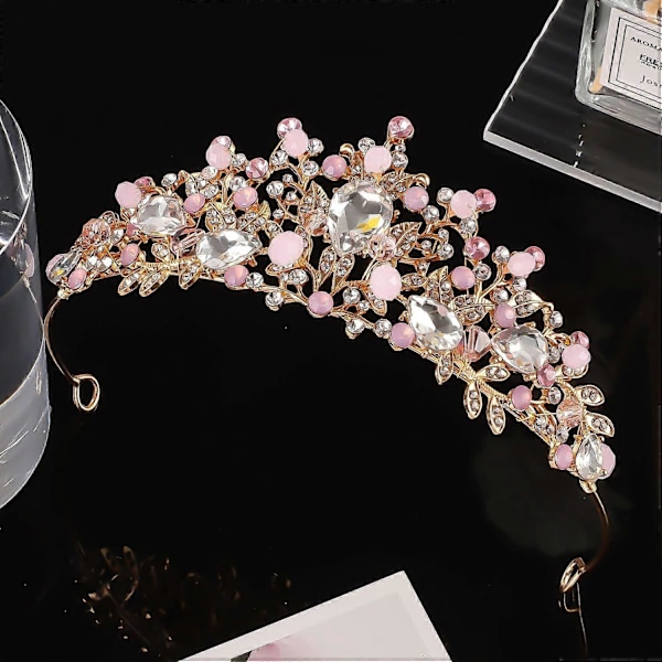 Piger Prinsesse Krone Krystal Tiara DIY Håndlavet Hårtilbehør 1 stk. (H-4)