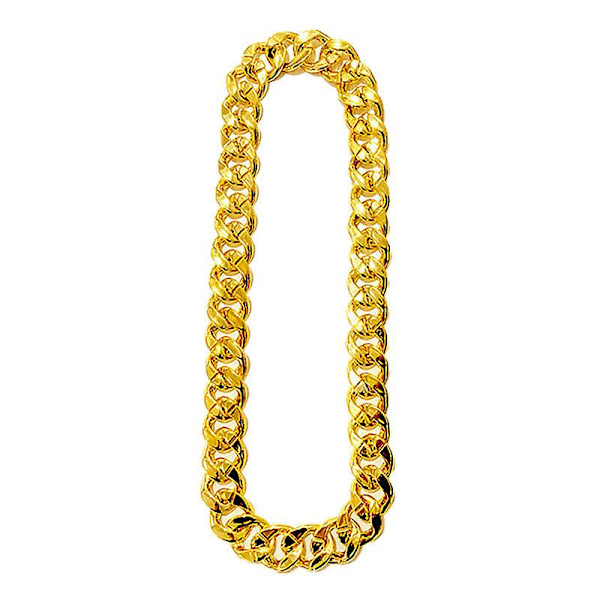 Guld Kæde Plastik Tyk Guld Halskæde Kostume Kæmpe Guld Kæde Halskæde, Punk Stil Hip Hop Ornament(3.5*70CM)