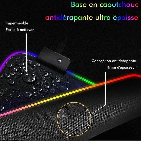 Opplyst LED-lys verdenskart musematte Gaming Map LED RGB bakgrunnsbelysning